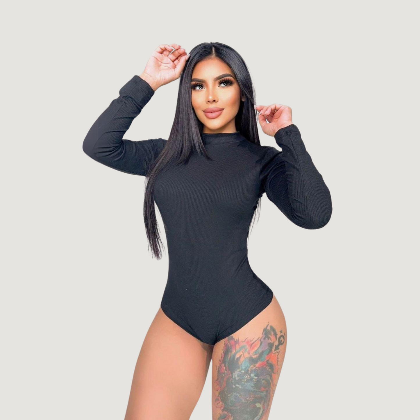 Ribbed Long Sleeve Bodysuit..