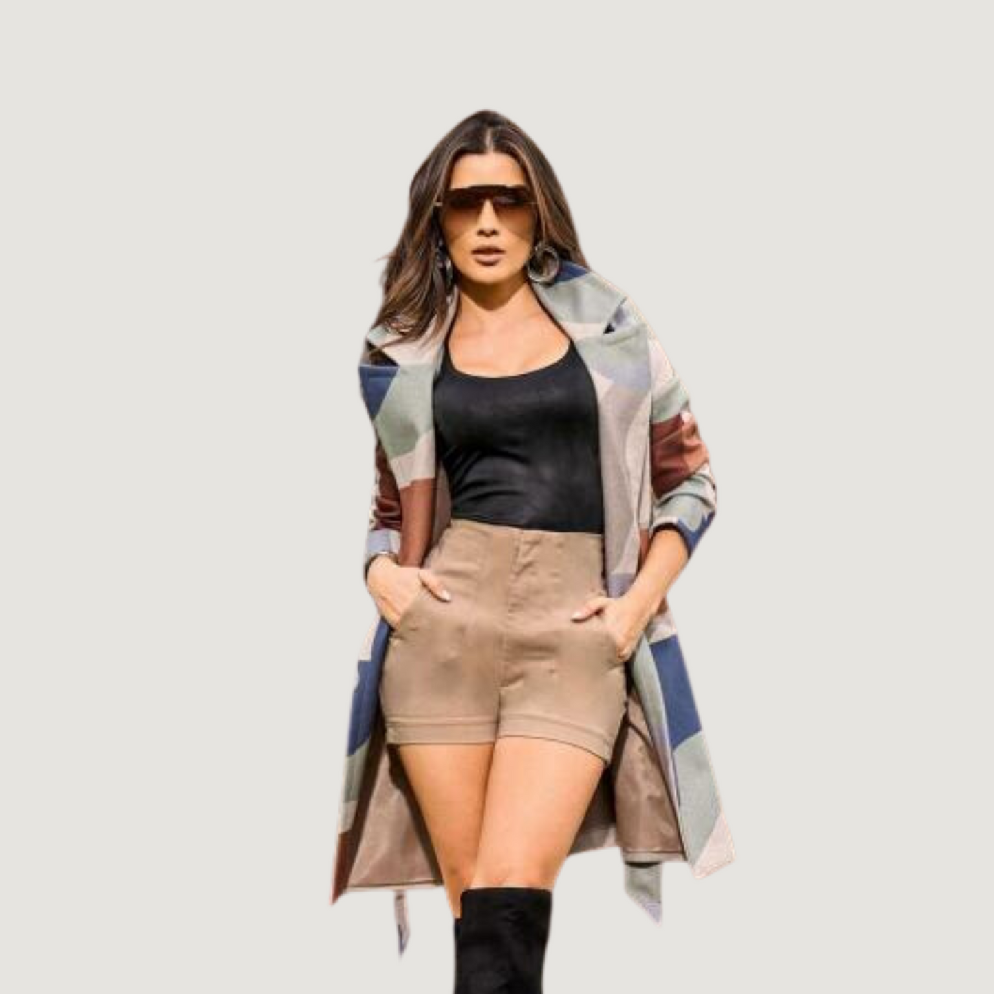 Tailored Fit Multicolor Coat