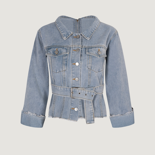 Chaquetas vaqueras de moda con cremallera en la espalda