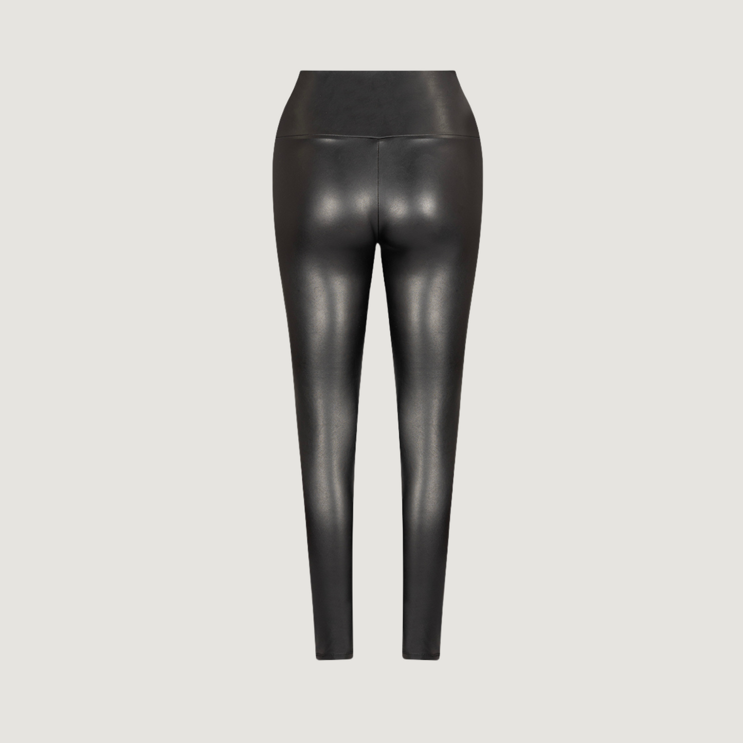 Leather Pants with High-Waisted Fit