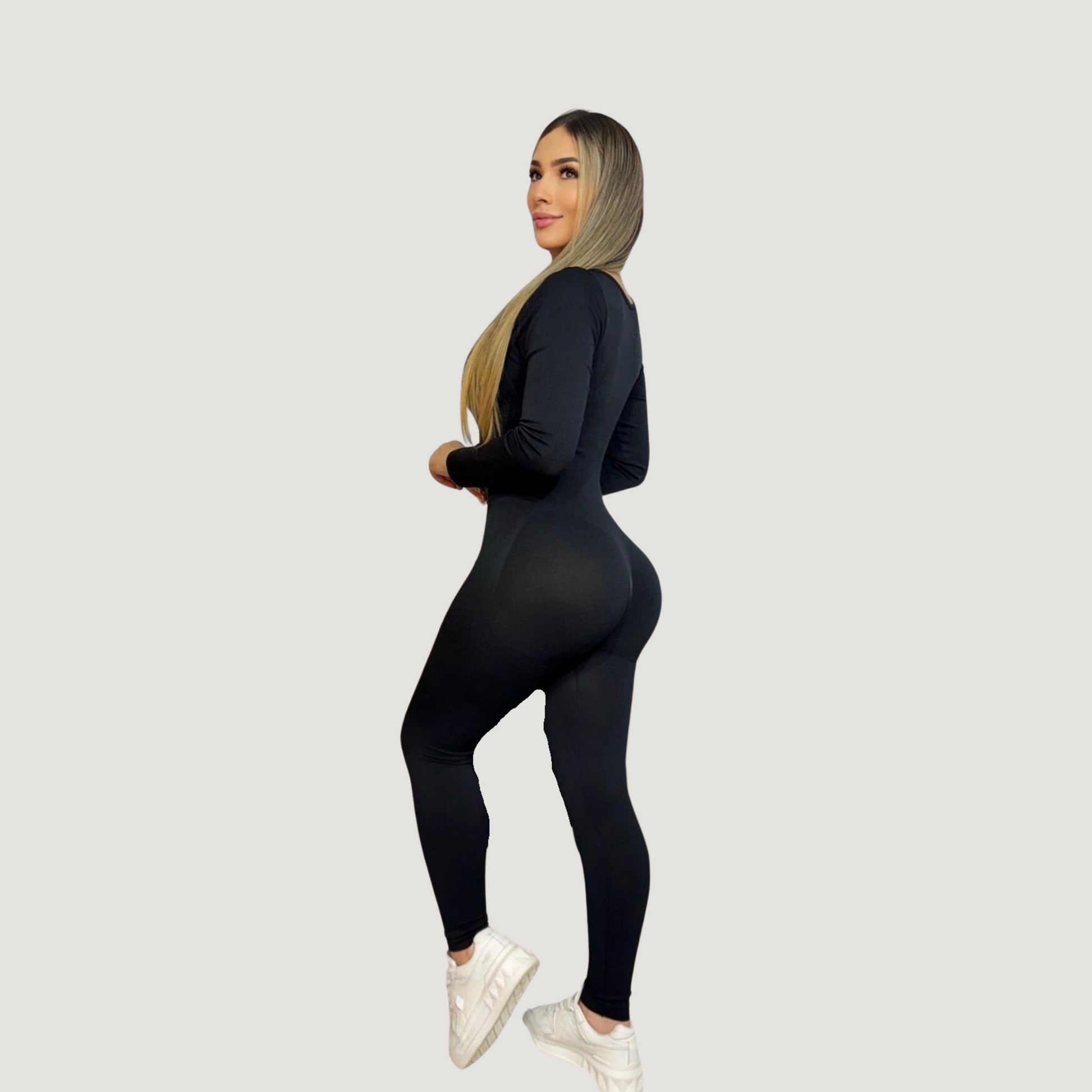 Long-Sleeve Jumpsuit for Women: High-Performance Lycra for Comfort and Stretch - Saida Fashion 